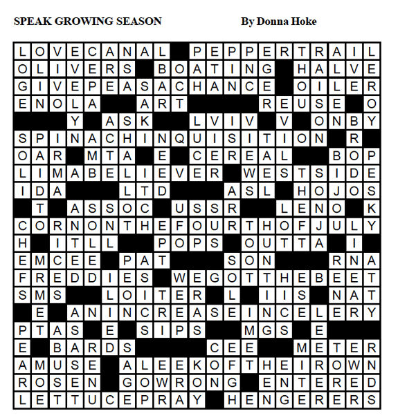 May 2012: Crossword Solution Revealed